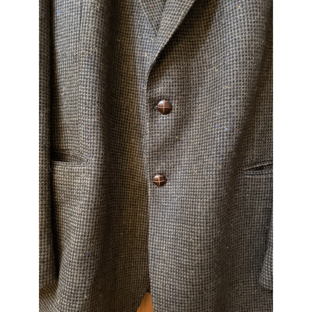 English Manor Men's Tweed Sport Coat Blazer Two Button Brown Wool Size 46L - Picture 2 of 16